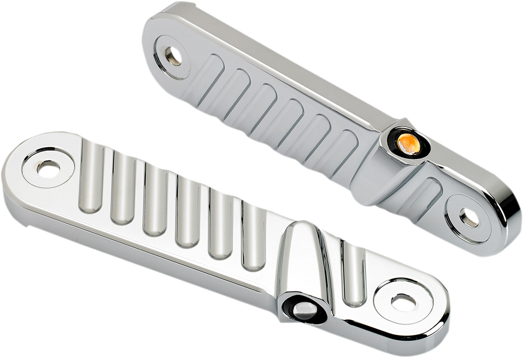 JOKER MACHINE Streamliner Turn Signals - Finned - Chrome 05-210-3 — image 1