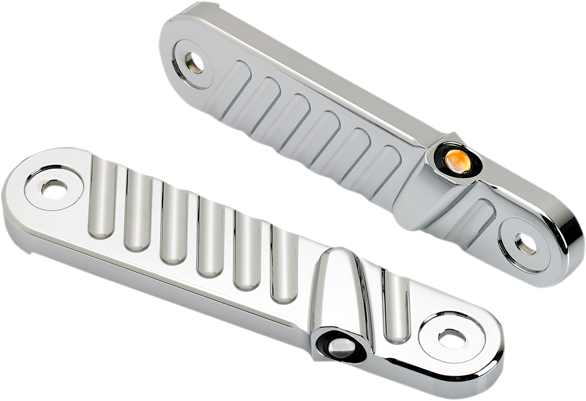 JOKER MACHINE Streamliner Turn Signals - Finned - Chrome 05-210-3 — image 1