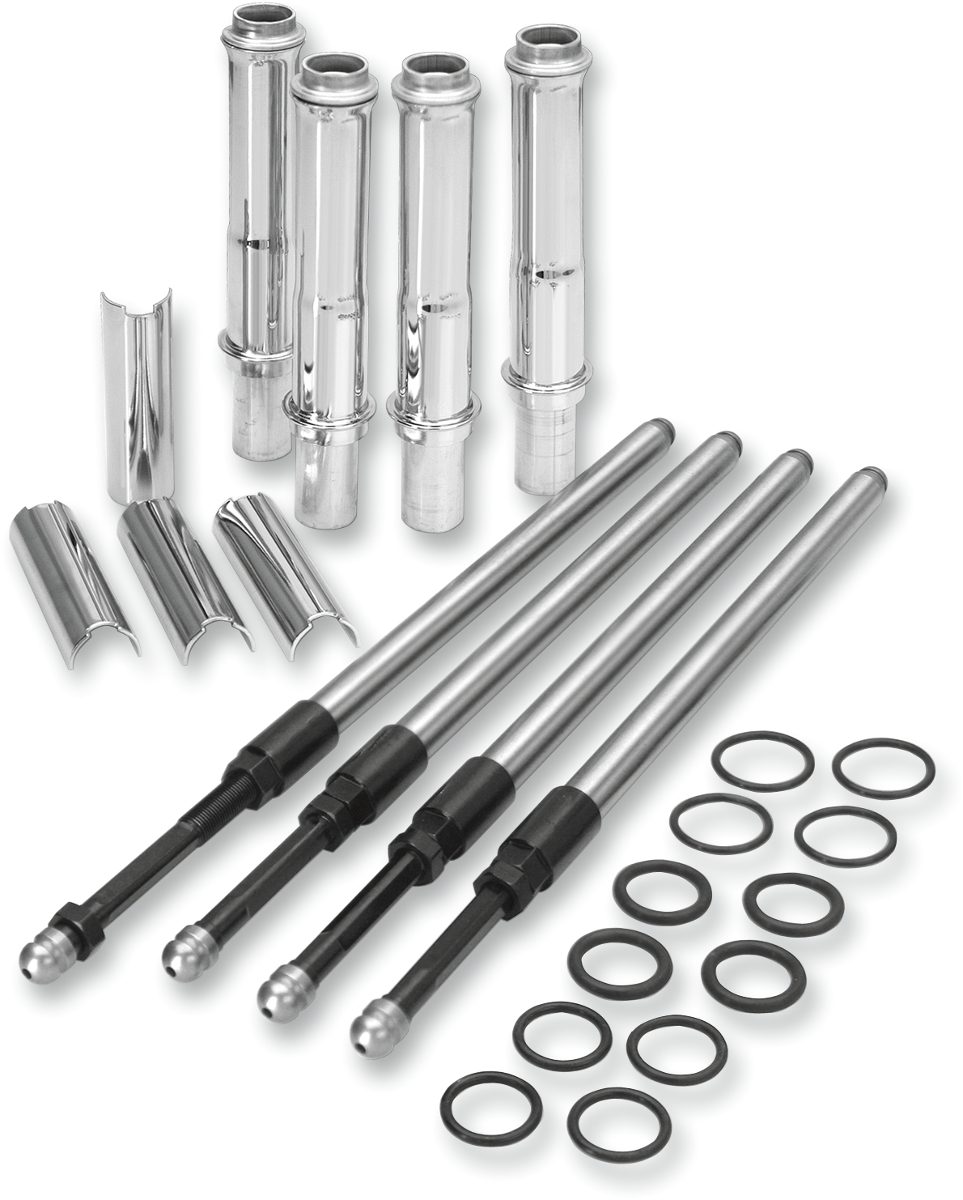 S&S CYCLE Quickee Pushrod Kit with Chrome Covers - Twin Cam 106-6051 — image 1