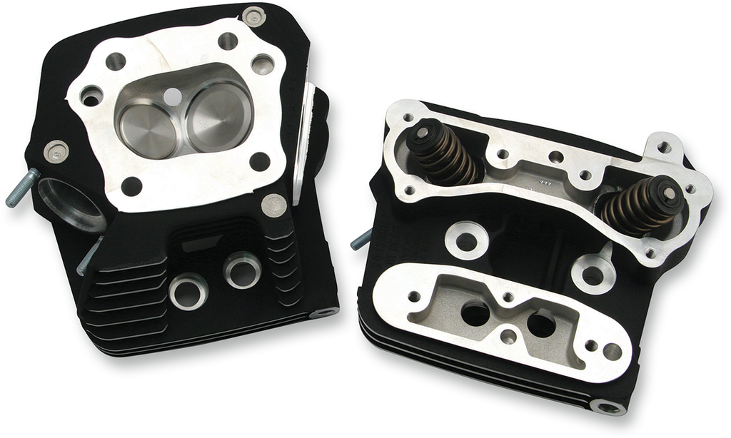 S&S CYCLE Performance Replacement Head - High Compression (76 cc) - Wrinkle Black - Evolution Big Twin 106-6064 — image 1