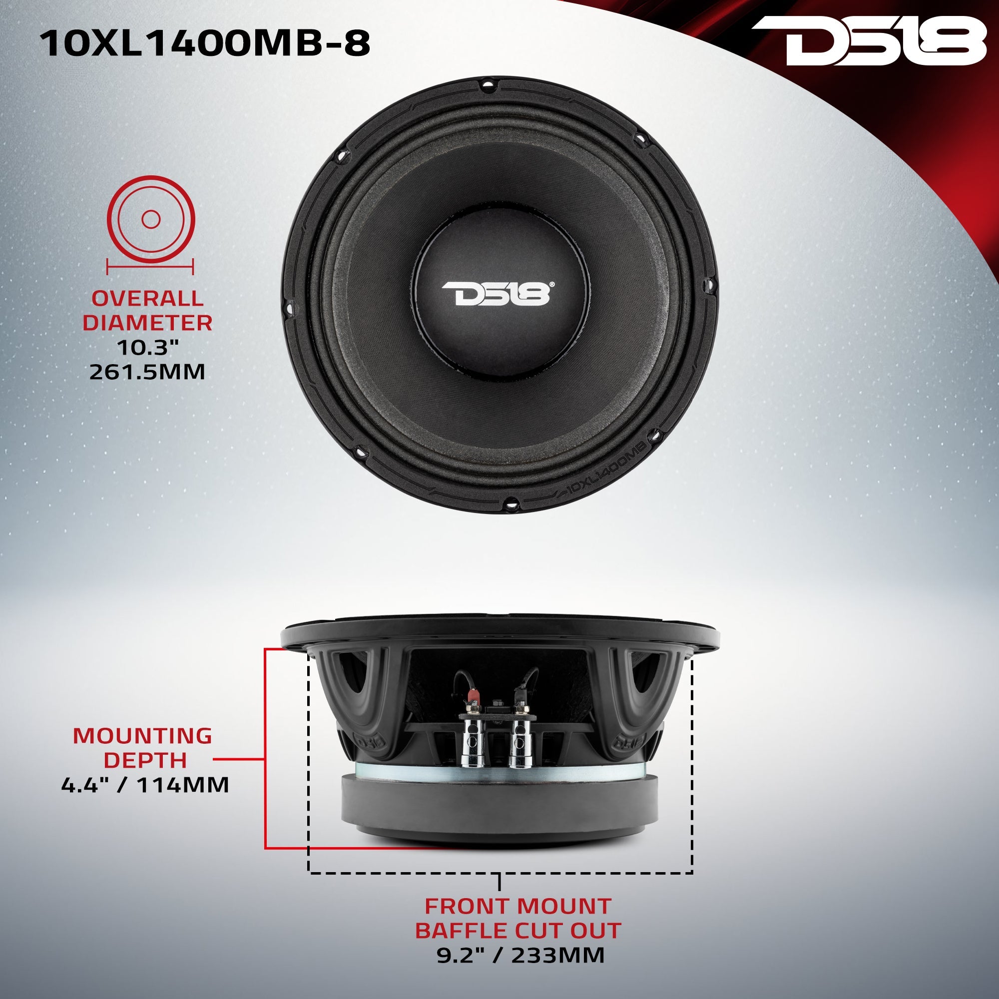 DS18 10XL1400MB-8 XL 10" Mid-Bass Loudspeaker 700 Watts Rms 8-Ohm — image 7