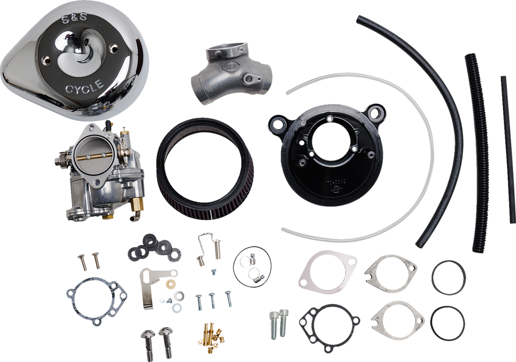 S&S CYCLE Super E Carburetor with Stealth Air Cleaner Kit - Chrome - Twin Cam 110-0149 — image 1