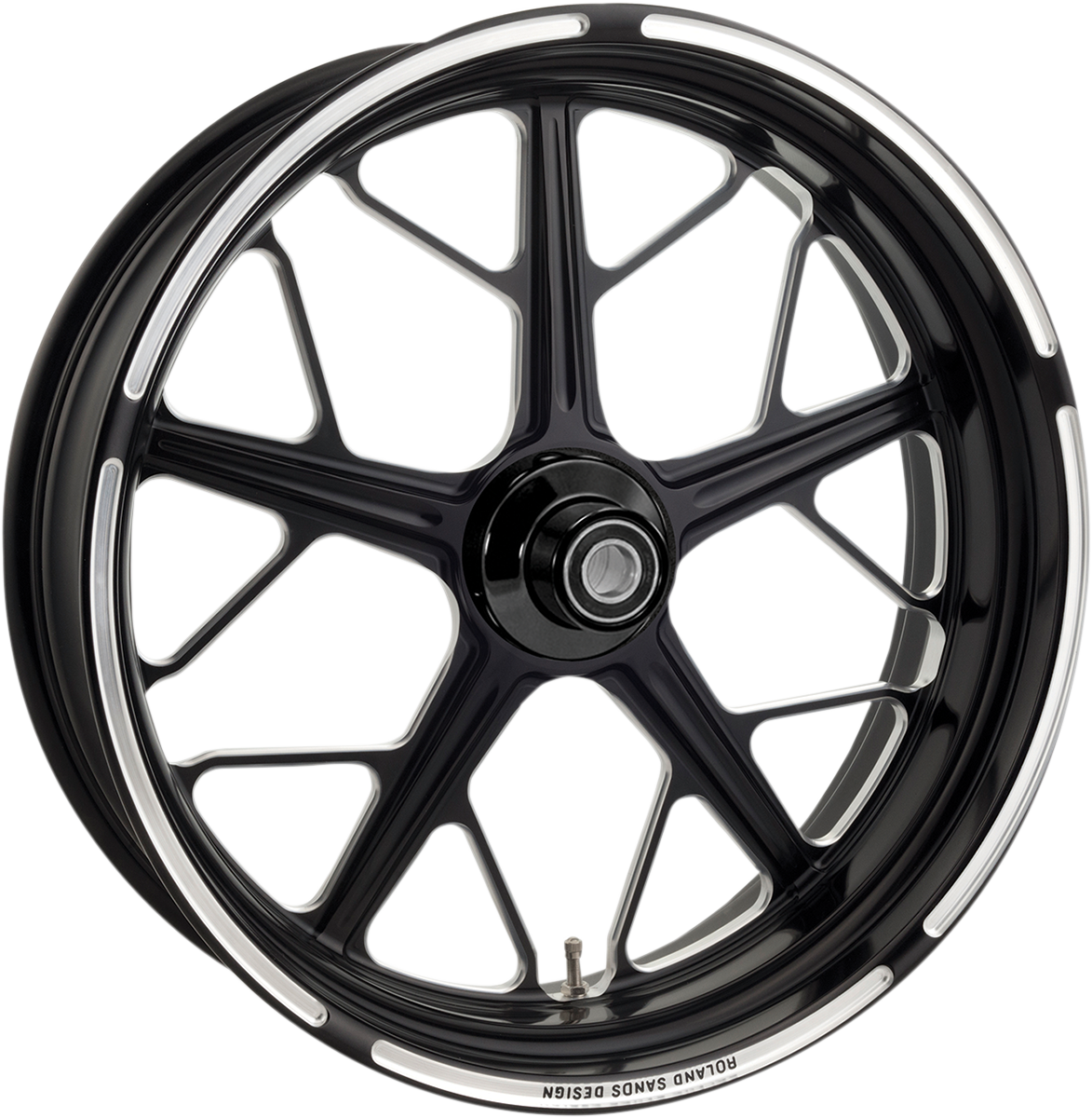 RSD Wheel - Hutch - Front - Dual Disc/with ABS - Black/Contrast Cut™ - 21x3.5 - '08+ FL 1204-7106R-HUTAJ-BM — image 1