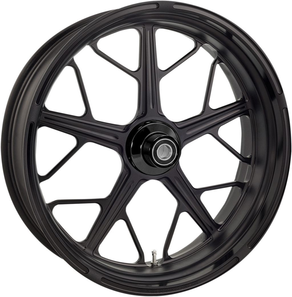 RSD Wheel - Hutch - Front - Dual Disc/with ABS - Black/Contrast Cut™ - 21x3.5 - '08+ FL 1204-7106R-HUTAJ-BM — image 2