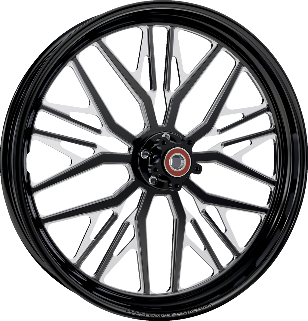 PERFORMANCE MACHINE (PM) Wheel - Nivis - Front - Dual Disc/with ABS - Black/Contrast Cut Platinum - 21x3.5 — image 1