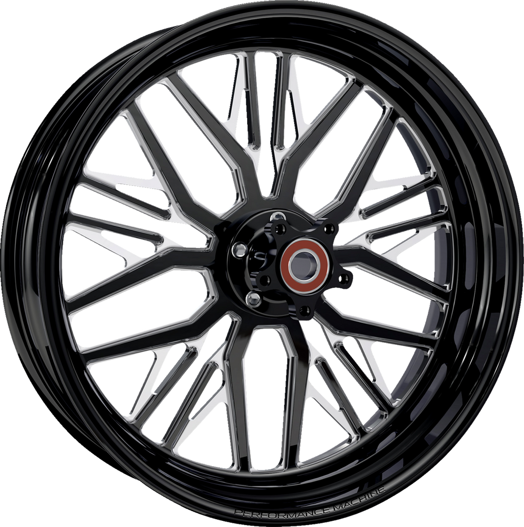 PERFORMANCE MACHINE (PM) Wheel - Phatour - Front - Dual Disc/with ABS - Black/Contrast Cut Platinum - 18x5.5 — image 1