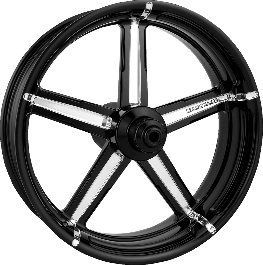 PERFORMANCE MACHINE (PM) Wheel - Formula - Rear - Single Disc/without ABS - Platinum Cut™ - 18x5.5 - '09+ FLH 1270-7814R-FRM-BMP — image 1