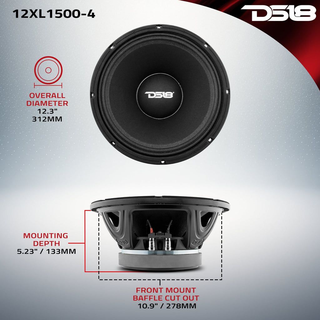 DS18 12XL1500-4 XL 12" Mid-Range Loudspeaker 750 Watts Rms 4-Ohm — image 7
