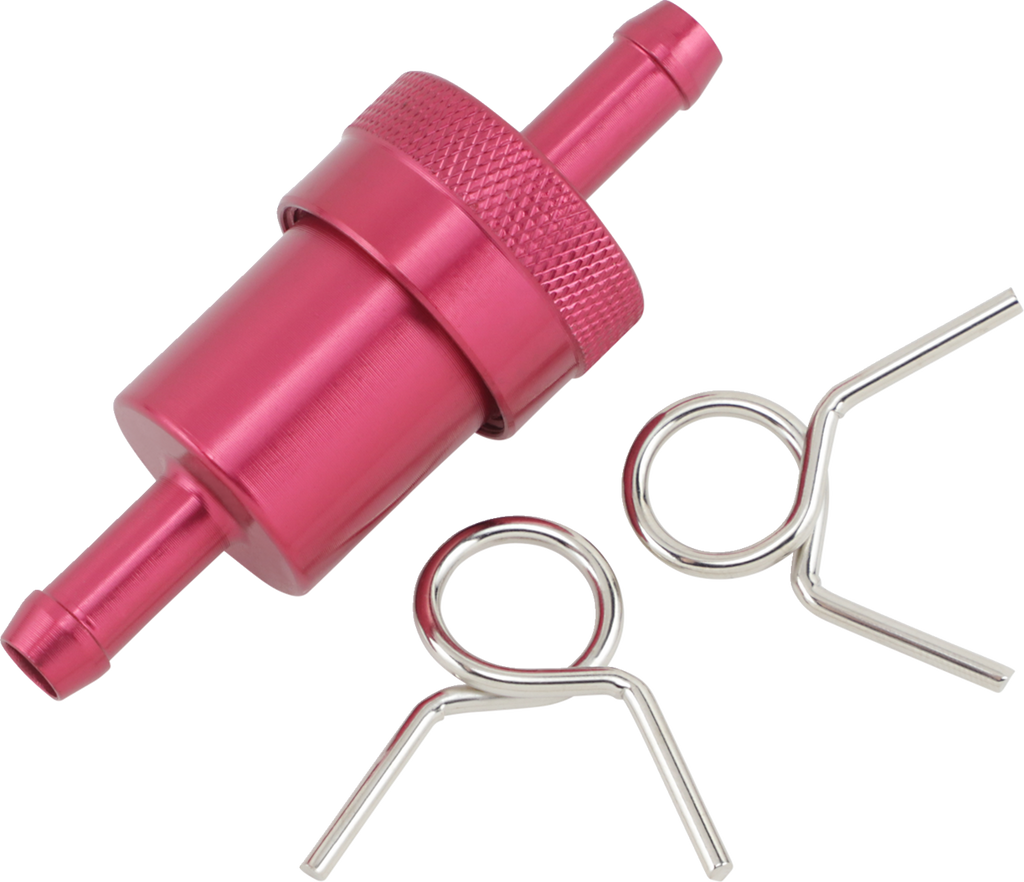 EMGO Anodized Aluminum Fuel Filter - Red - 5/16" — image 1