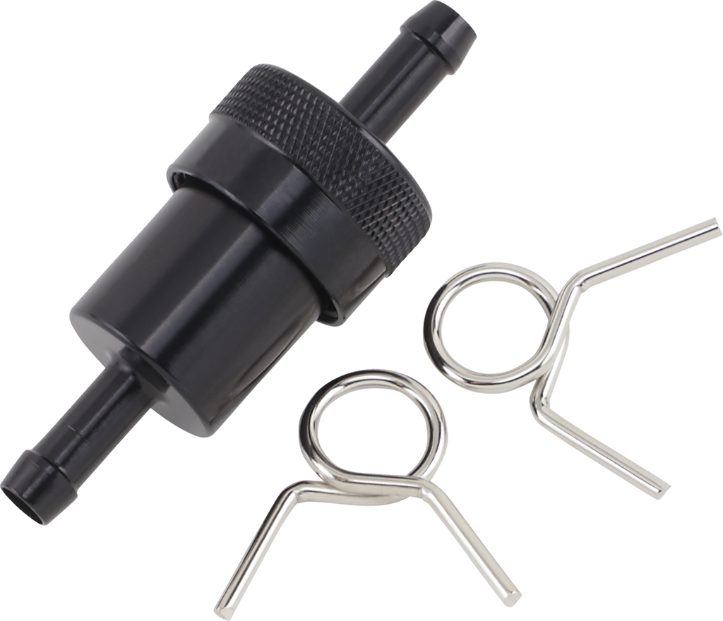 EMGO Anodized Aluminum Fuel Filter - Black - 5/16" — image 1