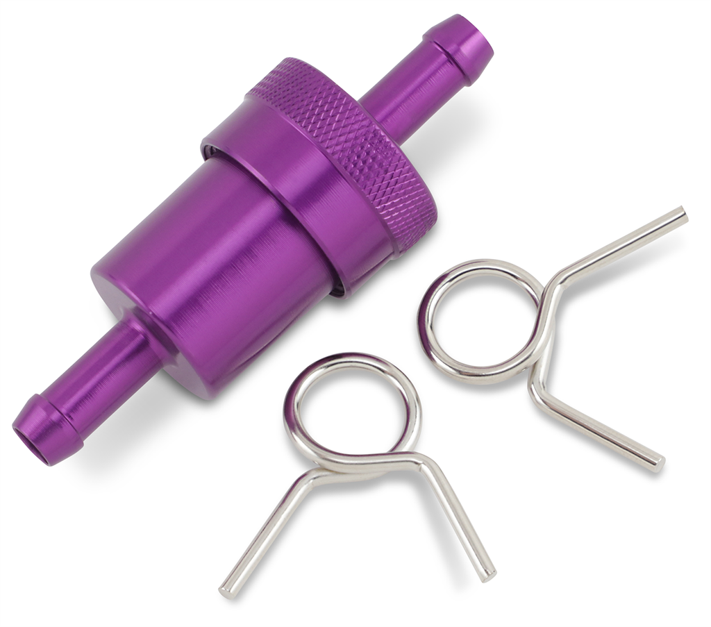 EMGO Anodized Aluminum Fuel Filter - Purple - 5/16" — image 1