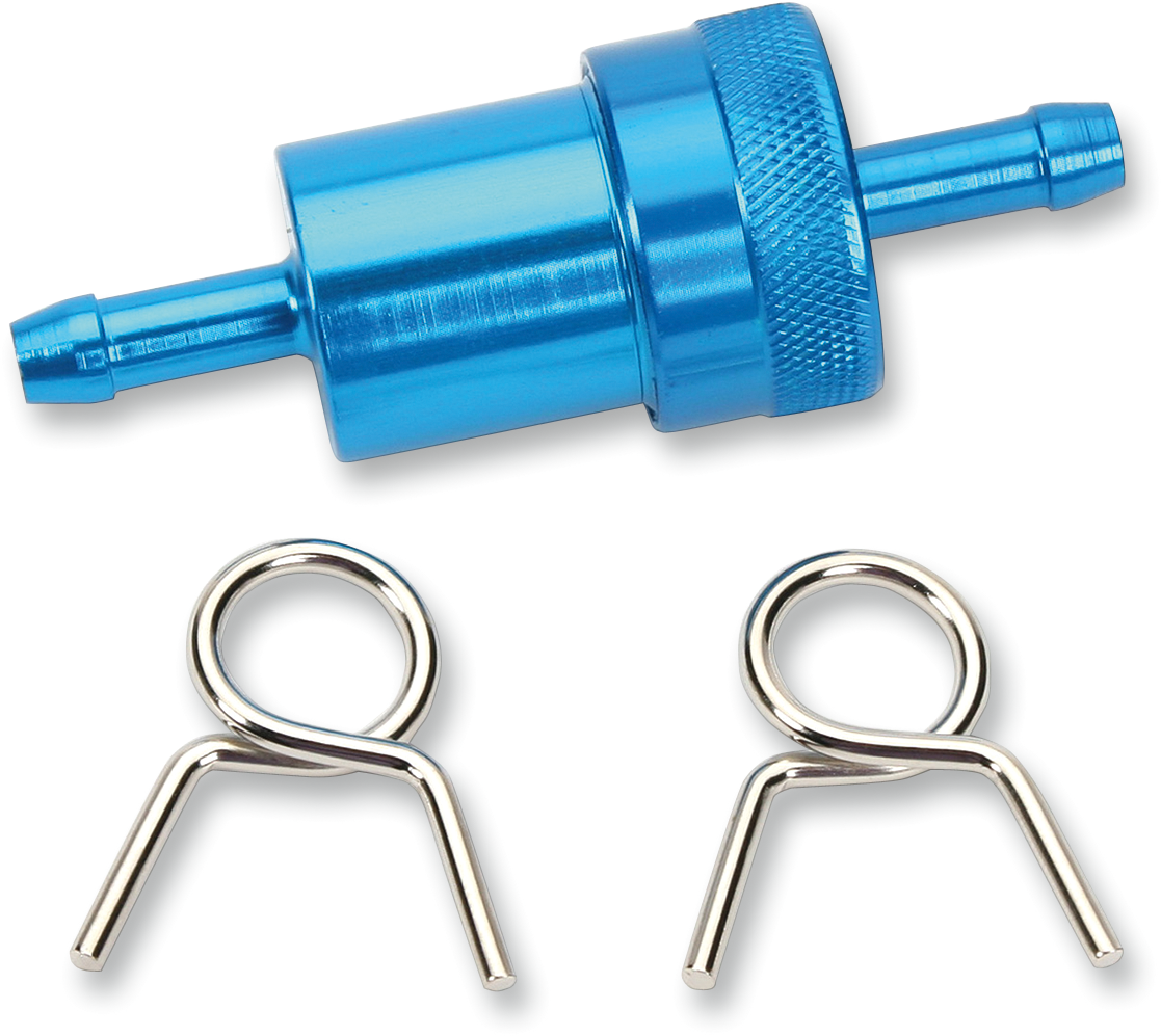 EMGO Anodized Aluminum Fuel Filter - Blue - 1/4" — image 1