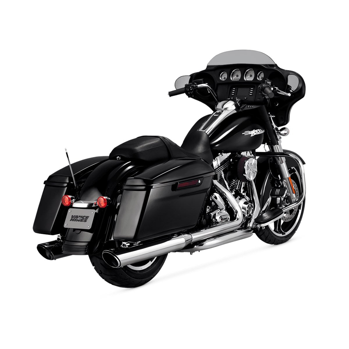 Vance & Hines Twin Slash Round Slip-ons – Chrome – 16798 — manufacturer image 3