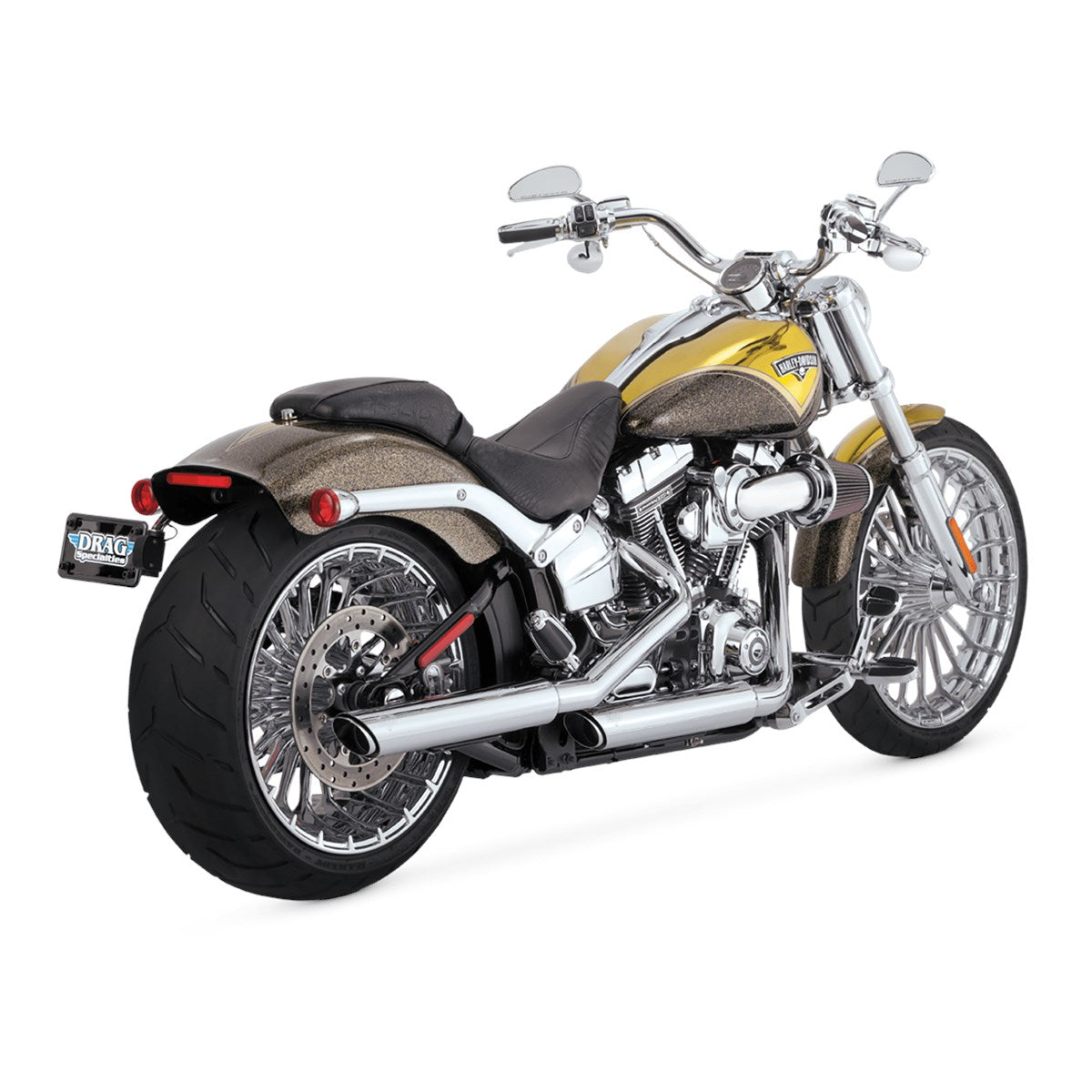 Vance & Hines Twin Slash 3" Slip-ons - Softail – Chrome – 16335 — manufacturer image 1
