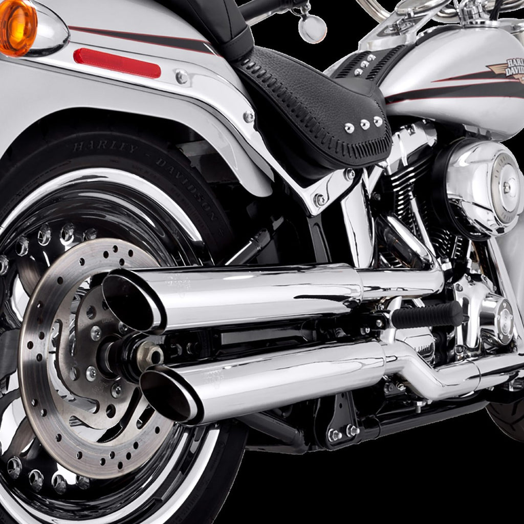 Vance & Hines Twin Slash 3" Slip-ons - Softail – Chrome – 16335 — manufacturer image 3