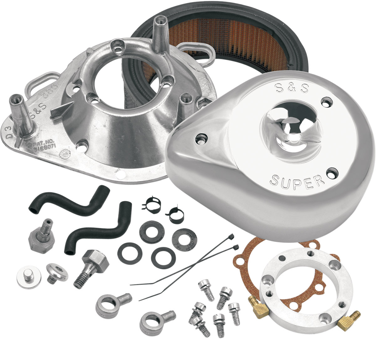 S&S CYCLE Teardrop Air Cleaner Kit - Chrome 17-0450 — image 1