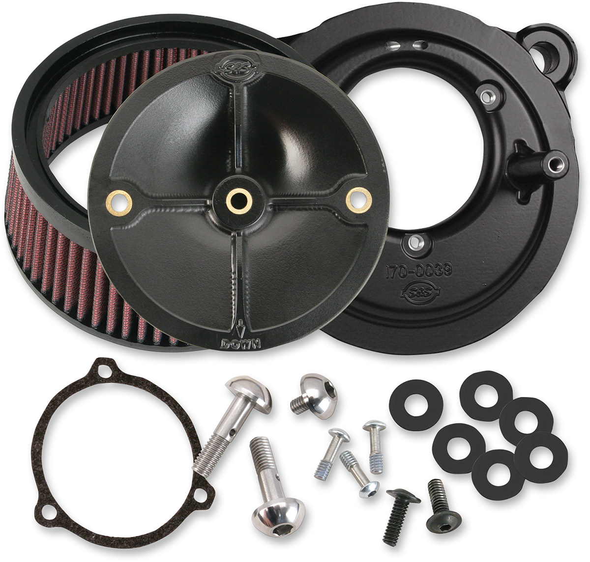 S&S CYCLE Super Stock™ Stealth Air Cleaner Kit - Black 170-0164 — image 1