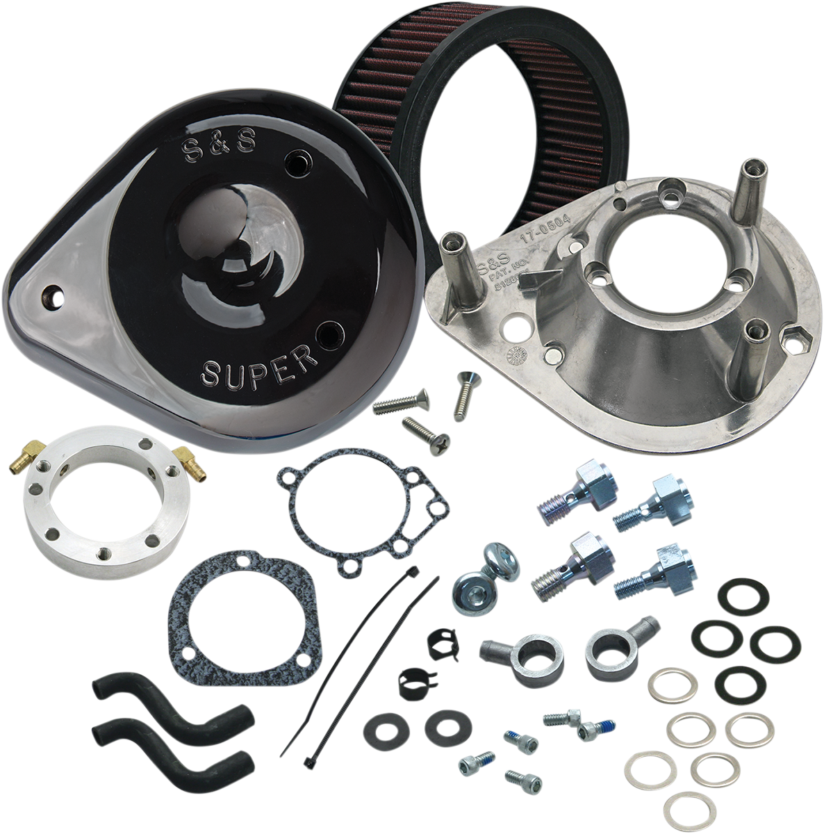 S&S CYCLE Teardrop Air Cleaner Kit - Gloss Black 170-0181A — image 1