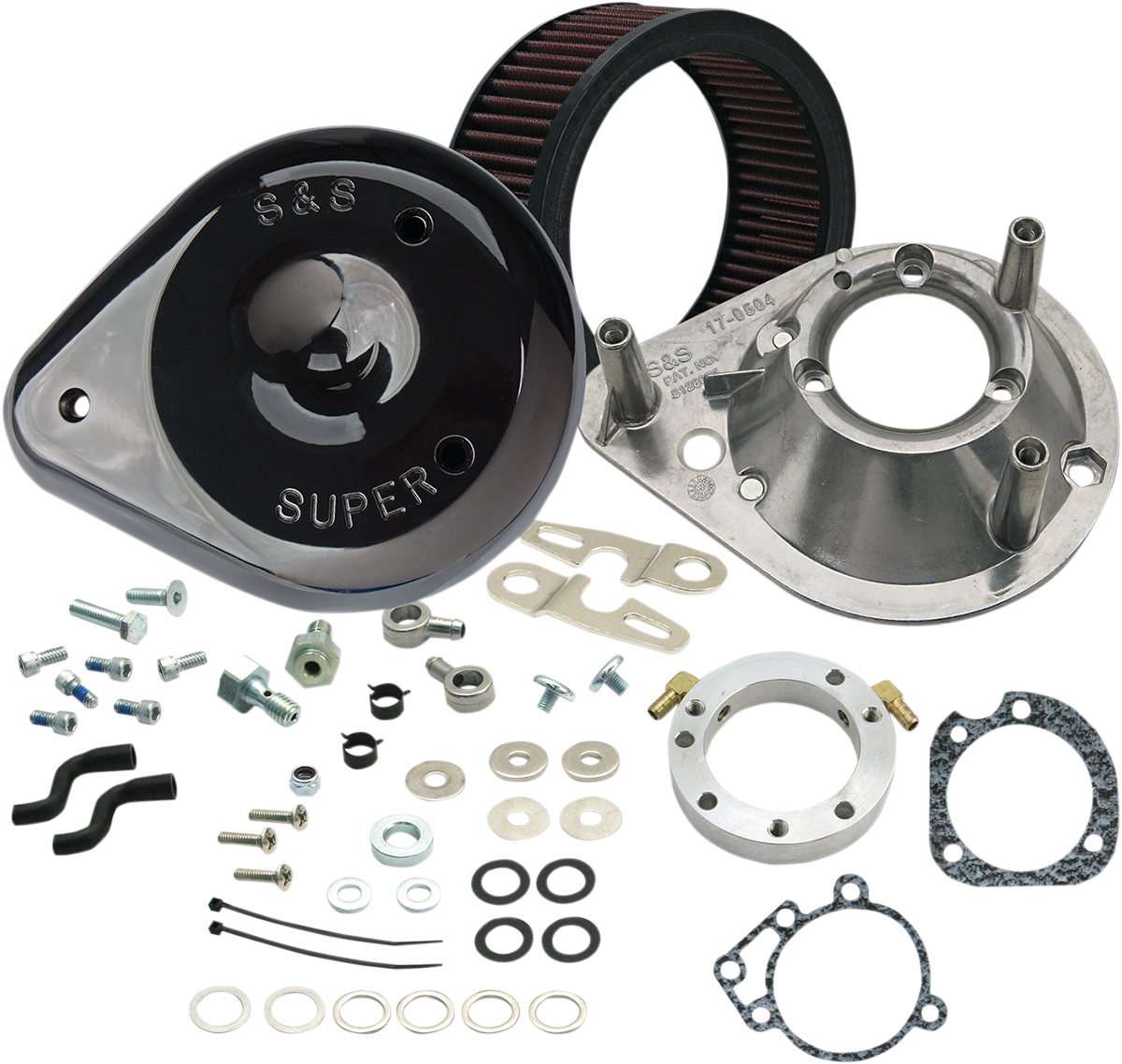 S&S CYCLE Teardrop Air Cleaner Kit - Gloss Black 170-0182A — image 1