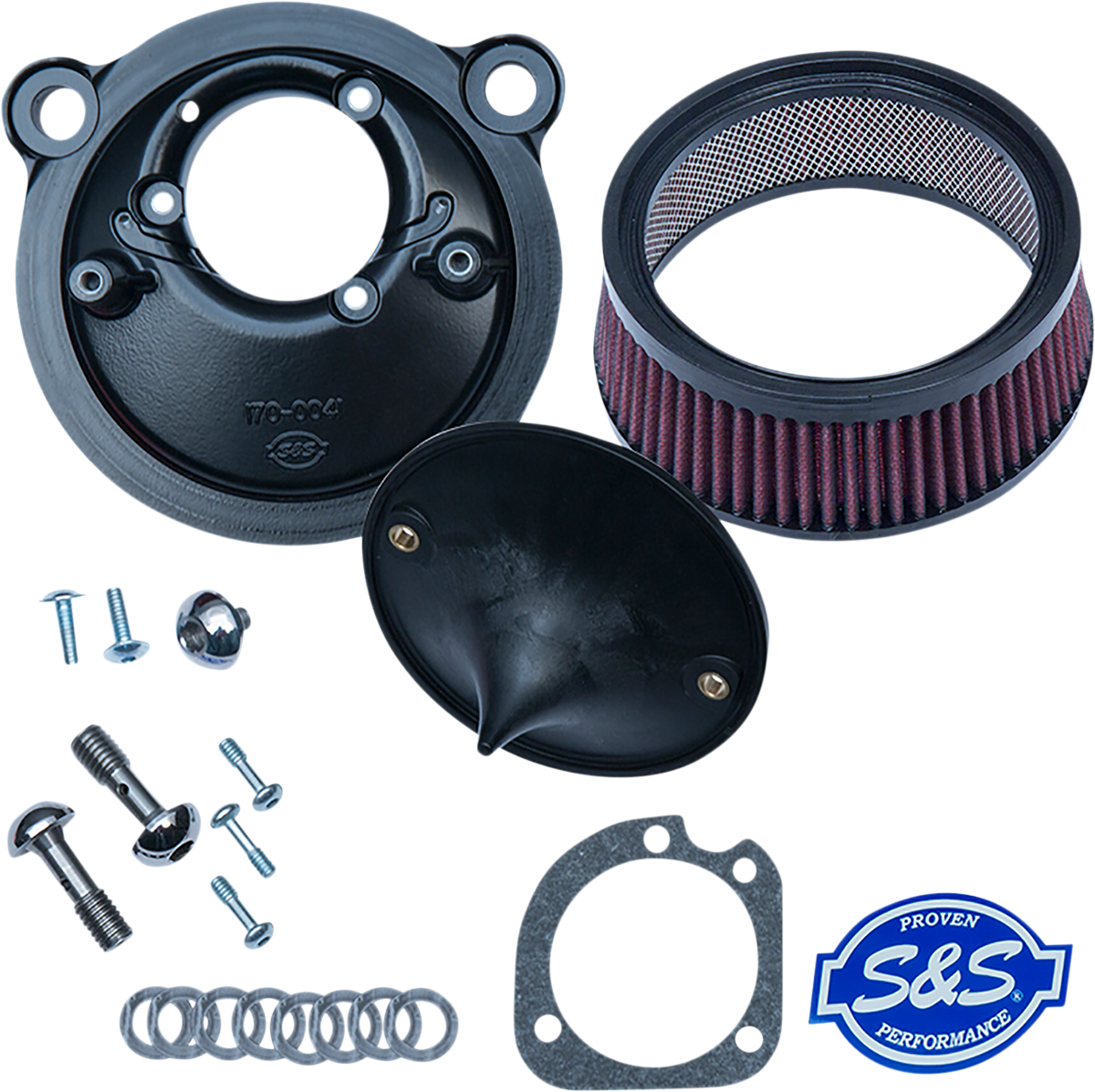 S&S CYCLE Super Stock™ Stealth Air Cleaner Kit - Black 170-0302E — image 1