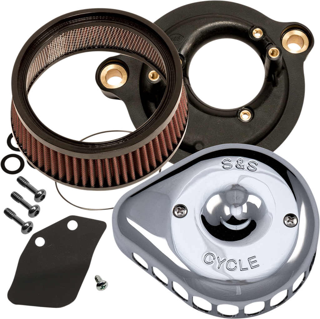 S&S CYCLE Mini Teardrop Stealth Air Cleaner Kit - Chrome 170-0435C — image 1