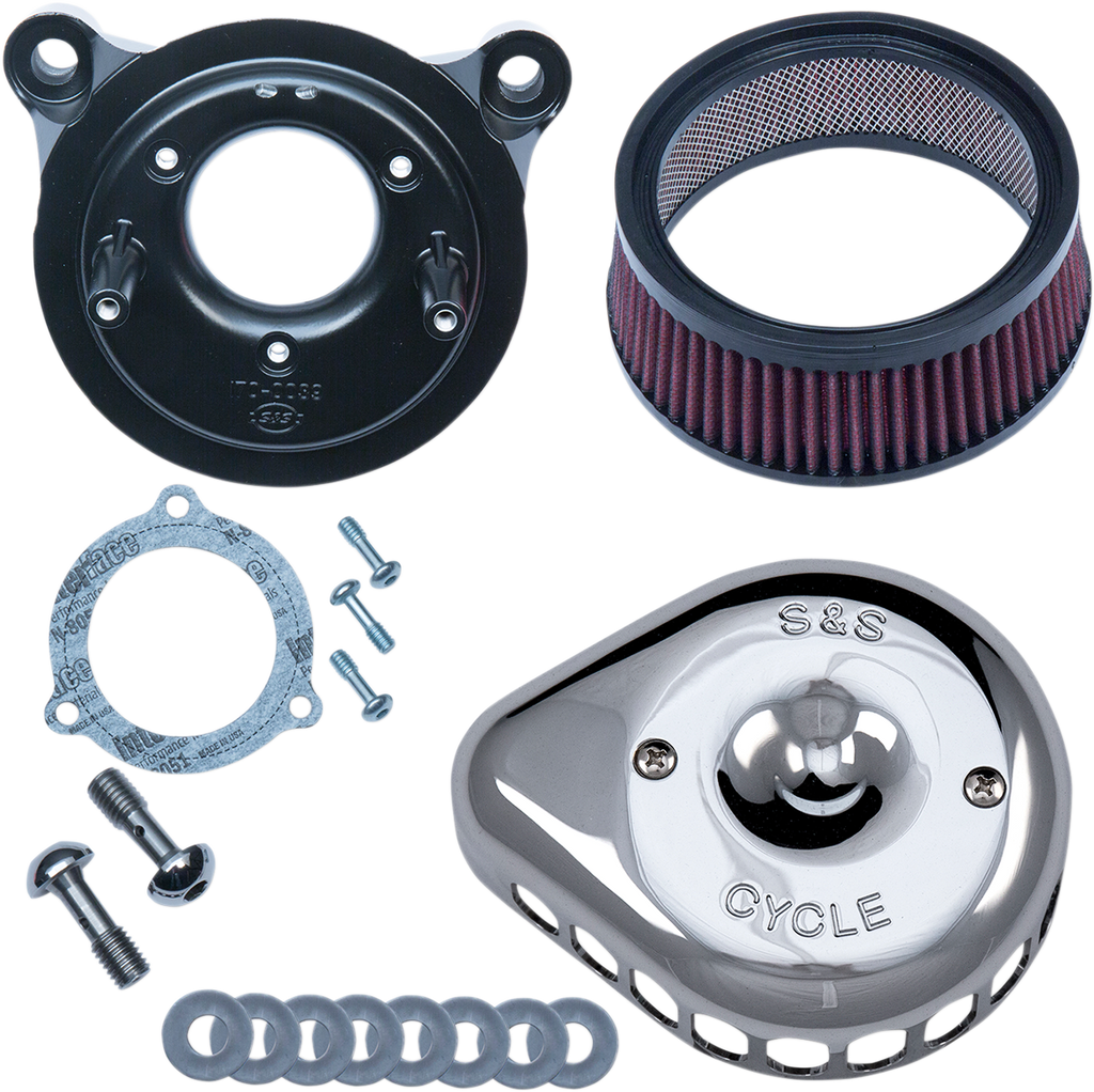 S&S CYCLE Mini Teardrop Stealth Air Cleaner Kit - Chrome 170-0437 — image 1