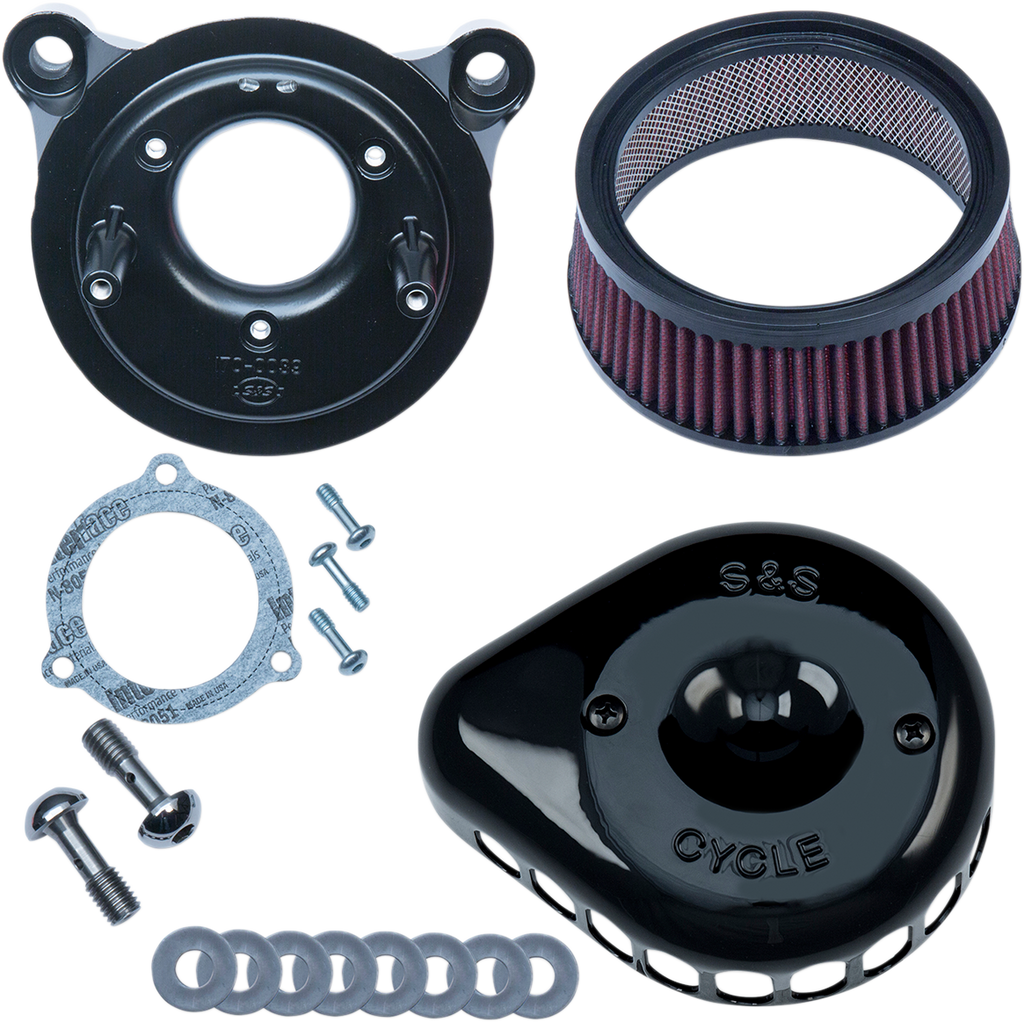 S&S CYCLE Mini Teardrop Stealth Air Cleaner Kit - Gloss Black 170-0438 — image 1