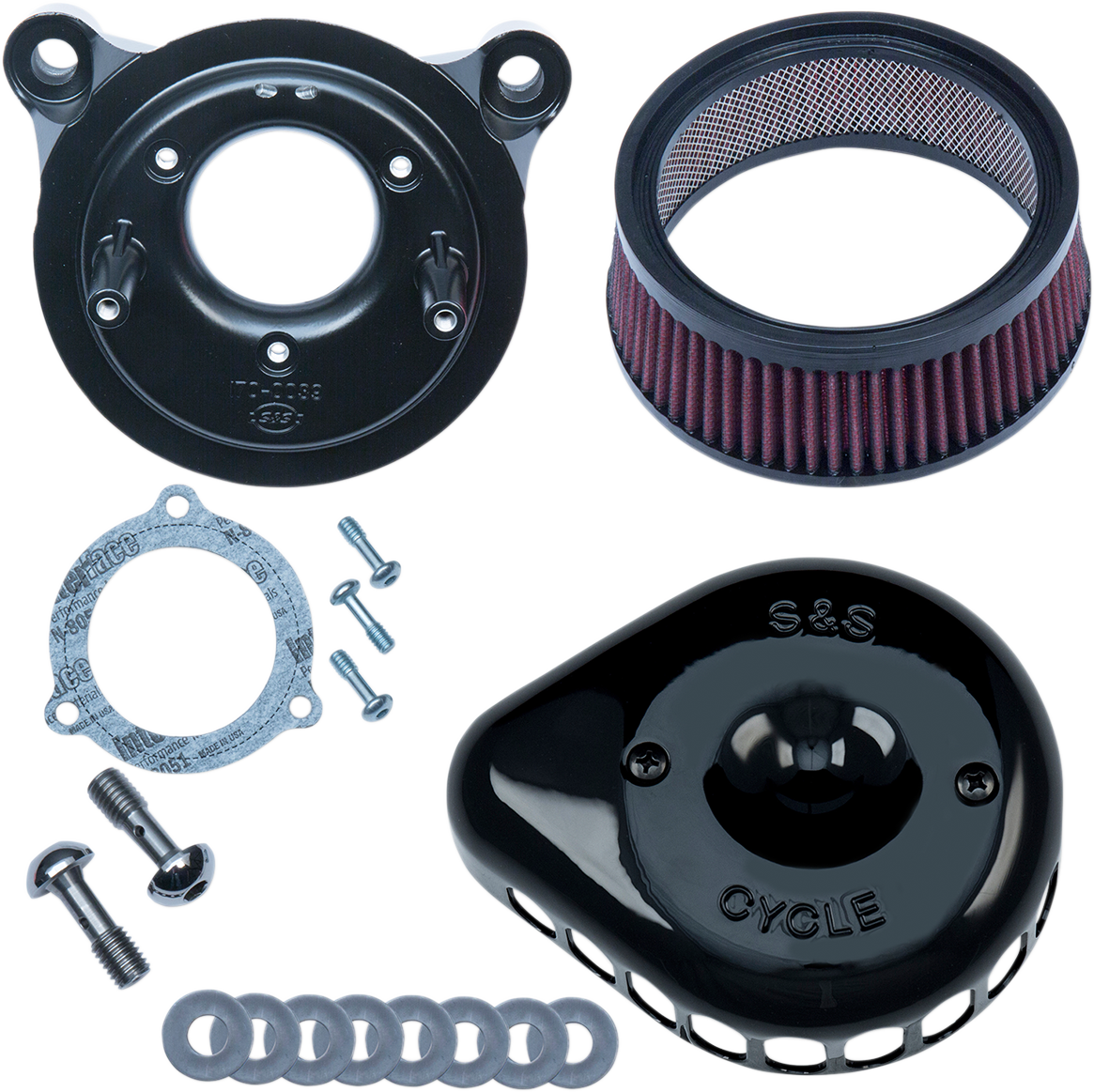 S&S CYCLE Mini Teardrop Stealth Air Cleaner Kit - Gloss Black 170-0438 — image 1