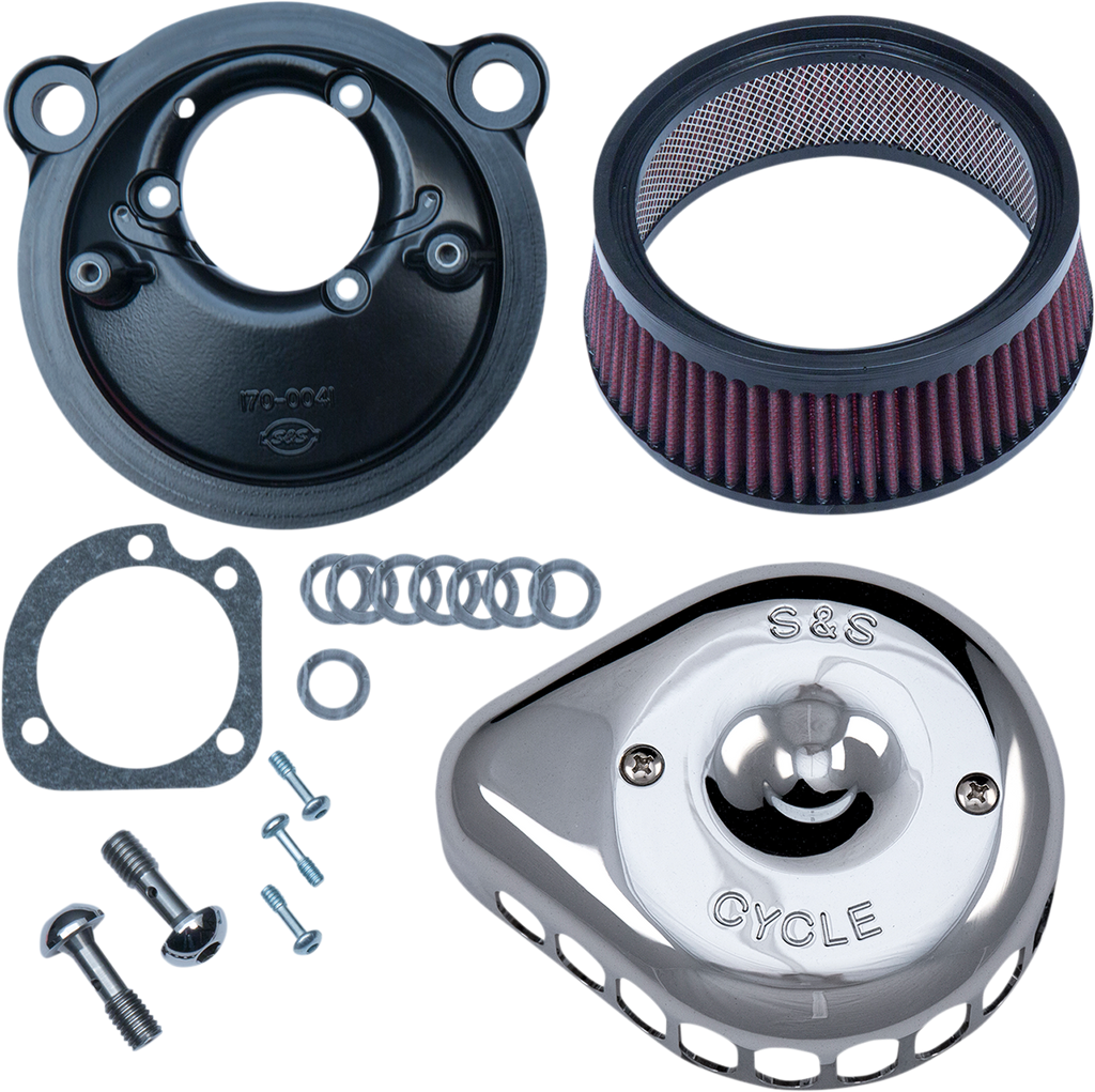 S&S CYCLE Mini Teardrop Stealth Air Cleaner Kit - Chrome 170-0439C — image 1