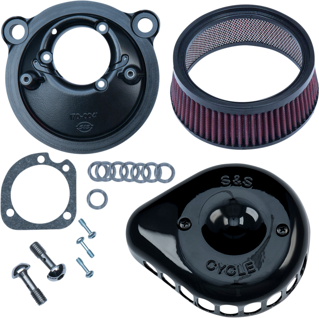 S&S CYCLE Mini Teardrop Stealth Air Cleaner Kit - Gloss Black 170-0440C — image 1