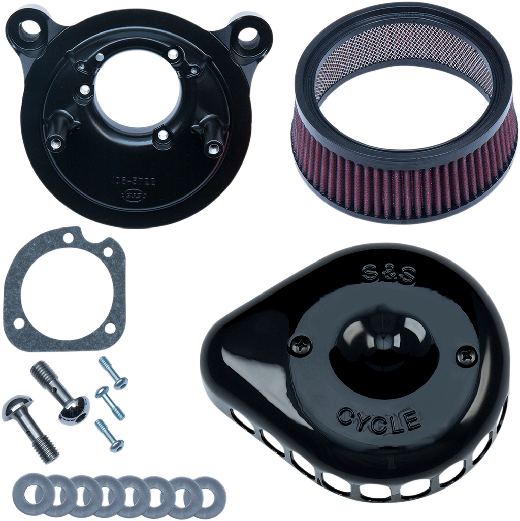 S&S CYCLE Mini Teardrop Stealth Air Cleaner Kit - Gloss Black 170-0442 — image 1