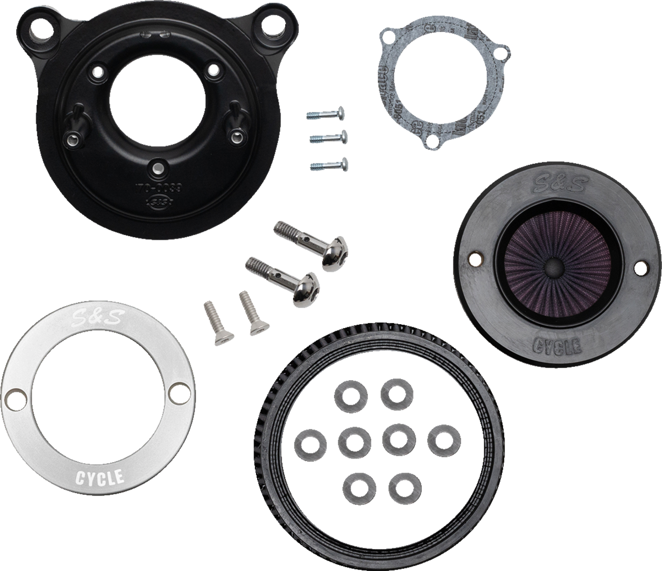 S&S CYCLE Air Stinger Stealth Air Cleaner Kit - Black Chrome Ring 170-0716A — image 2