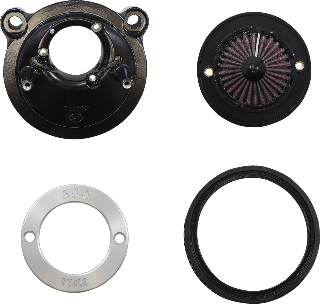 S&S CYCLE Air Stinger Stealth Air Cleaner Kit - Black Chrome Ring 170-0724A — image 2