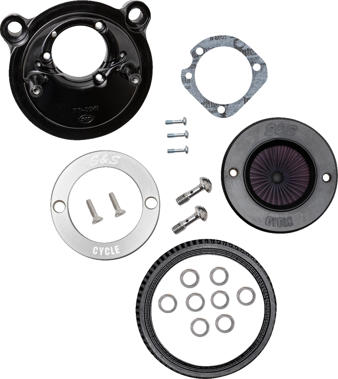 S&S CYCLE Air Stinger Stealth Air Cleaner Kit - Black Chrome Ring 170-0724A — image 5