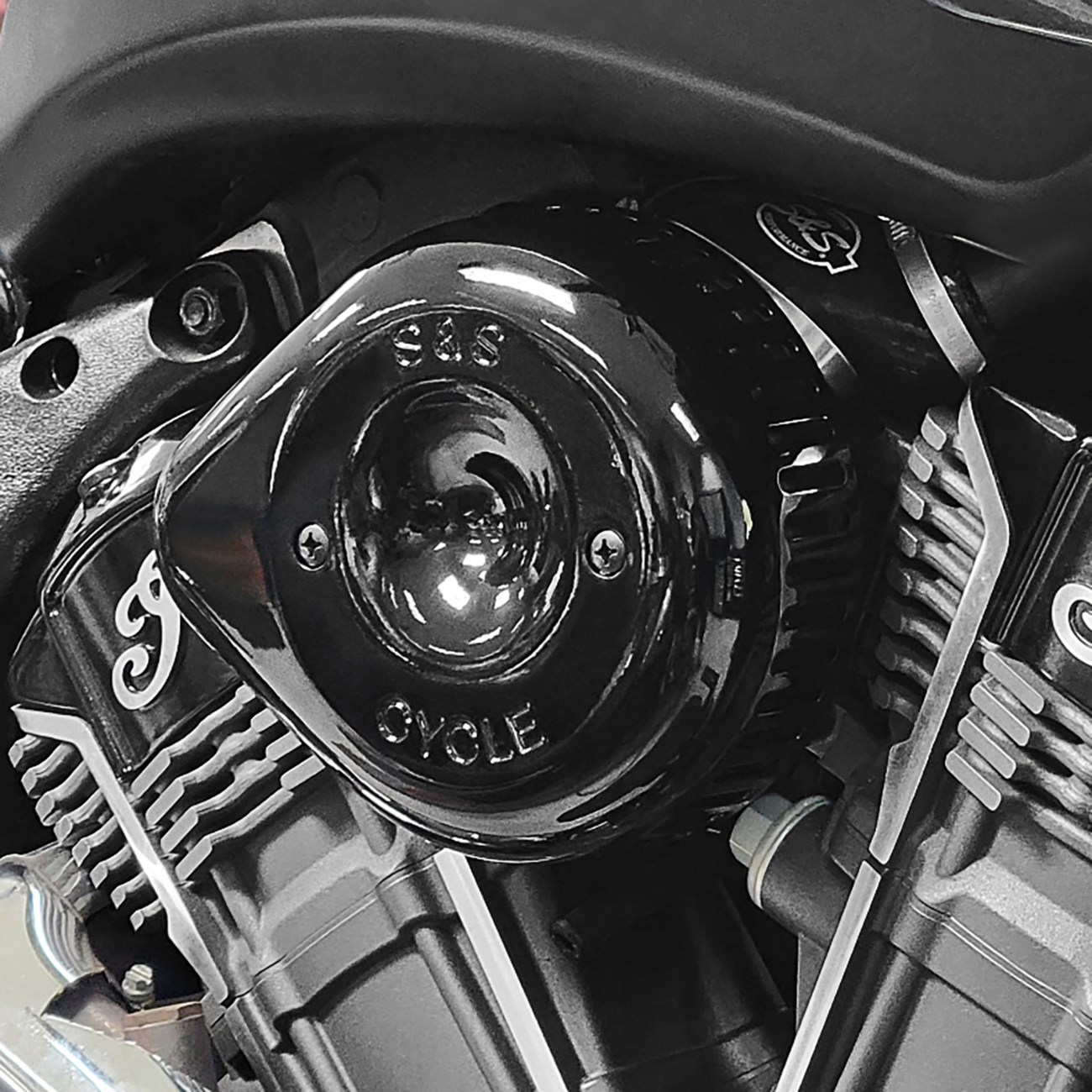 S&S CYCLE Stealth Air Cleaner Kit with Cover - Black - Indian 170-0777 — image 2