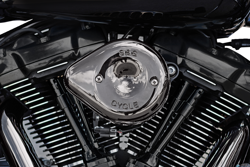 S&S CYCLE Stealth Mini Teardrop Air Cleaner Cover - M8 - Lava Chrome 170-0780 — image 1