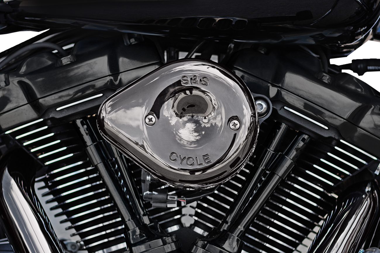 S&S CYCLE Stealth Mini Teardrop Air Cleaner Cover - M8 - Lava Chrome 170-0780 — image 1