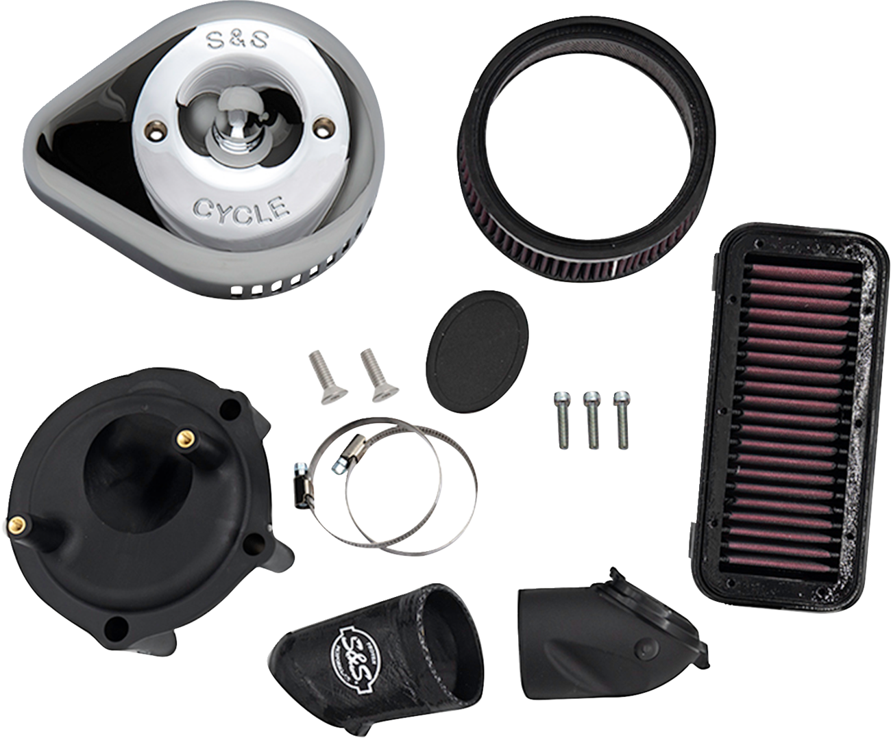 S&S CYCLE Stealth Air Cleaner Kit with Cover - Chrome - Indian 170-0827 — image 1