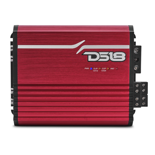 DS18 FRP-1.2K4/RD Compact 4-Channel Full-Range Class-D Amplifier | 1200W RMS - Red — image 1