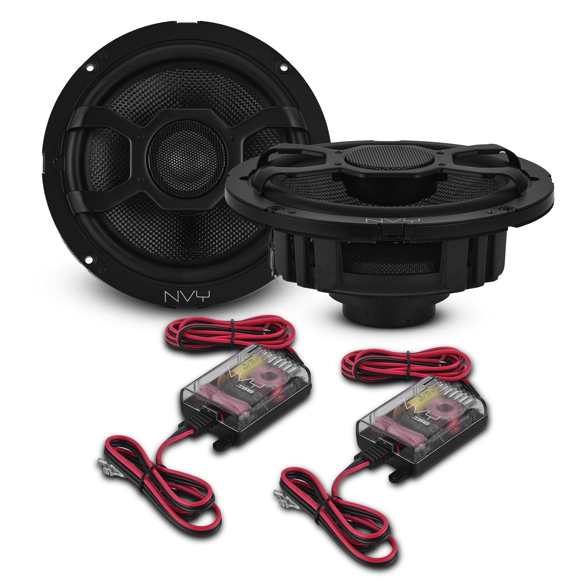 DS18 NVY-6GFMTO-N4 6.5" Component Speakers with Water-Resistant Glass Fiber Cone & Neodymium Magnet | 120W RMS 4-Ohm — image 1