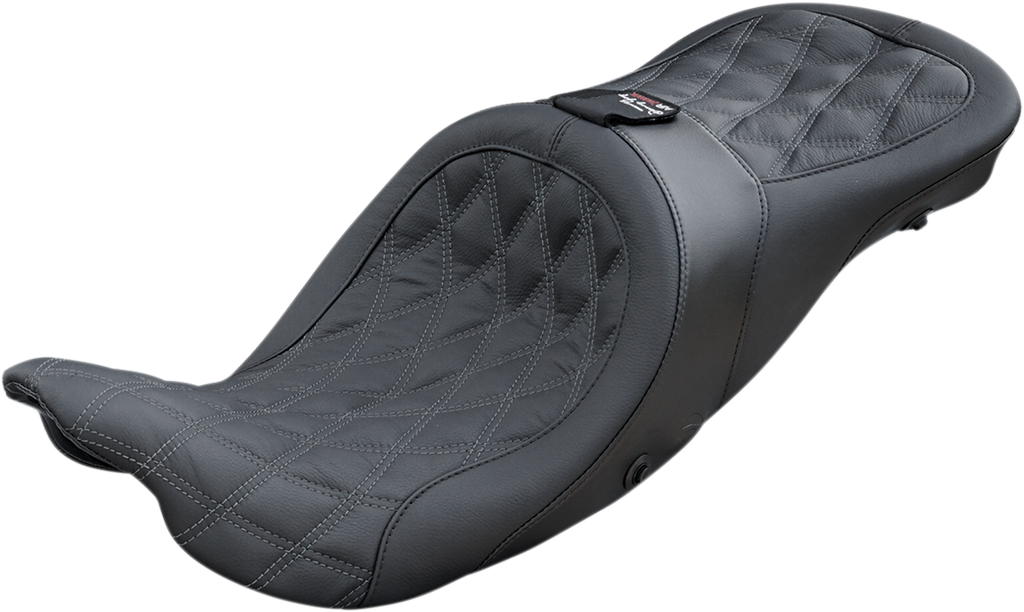 DANNY GRAY Longhaul 2Up Seat - Air - w/ Driver Backrest Capability - Double Diamond w/ Gray Stitch - FL '08-'23 21-413DIAAIR — image 1