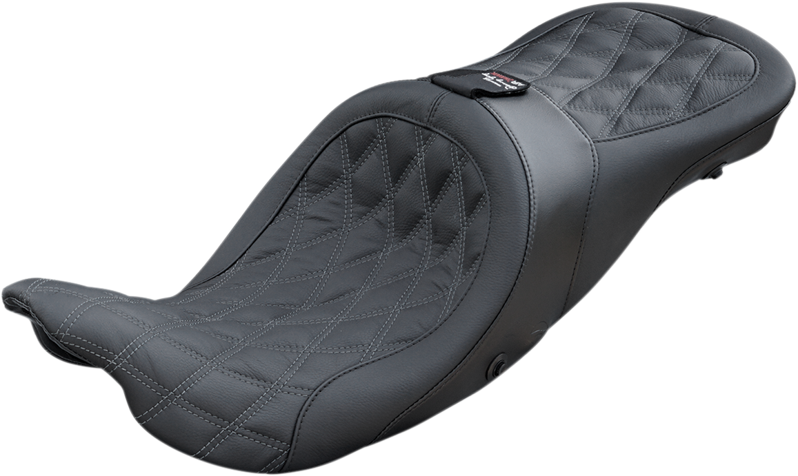DANNY GRAY Longhaul 2Up Seat - Air - w/ Driver Backrest Capability - Double Diamond w/ Gray Stitch - FL '08-'23 21-413DIAAIR — image 1