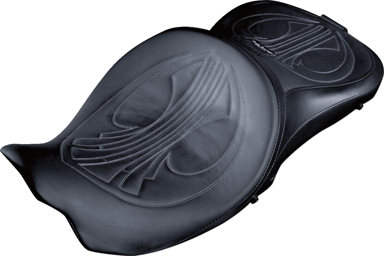 DANNY GRAY Longhaul 2Up Seat - Air - w/ Driver Backrest Capability - Double Diamond w/ Gray Stitch - FL '08-'23 21-413DIAAIR — image 3
