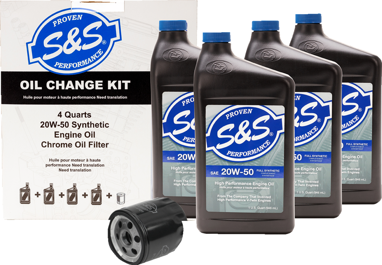 S&S CYCLE Oil Change Kit - Black Filter - M8 - 5 US quarts 218945 — image 1