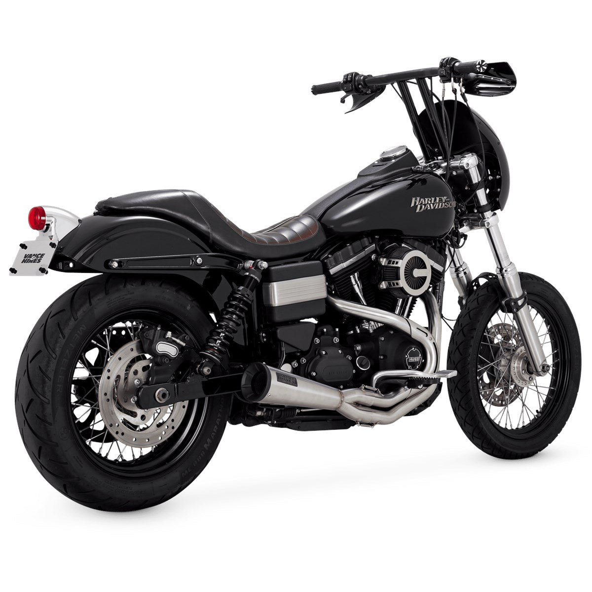 Vance & Hines Stainless 2-1 Upsweep - Dyna – Stainless Brushed – 27325 — manufacturer image 4