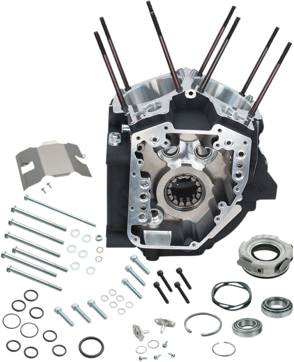 S&S CYCLE Engine Case - 4.125" Bore w/Stock Stud Pattern - 88A Engine Type - Wrinkle Black - Twin Cam 31-0181A — image 1