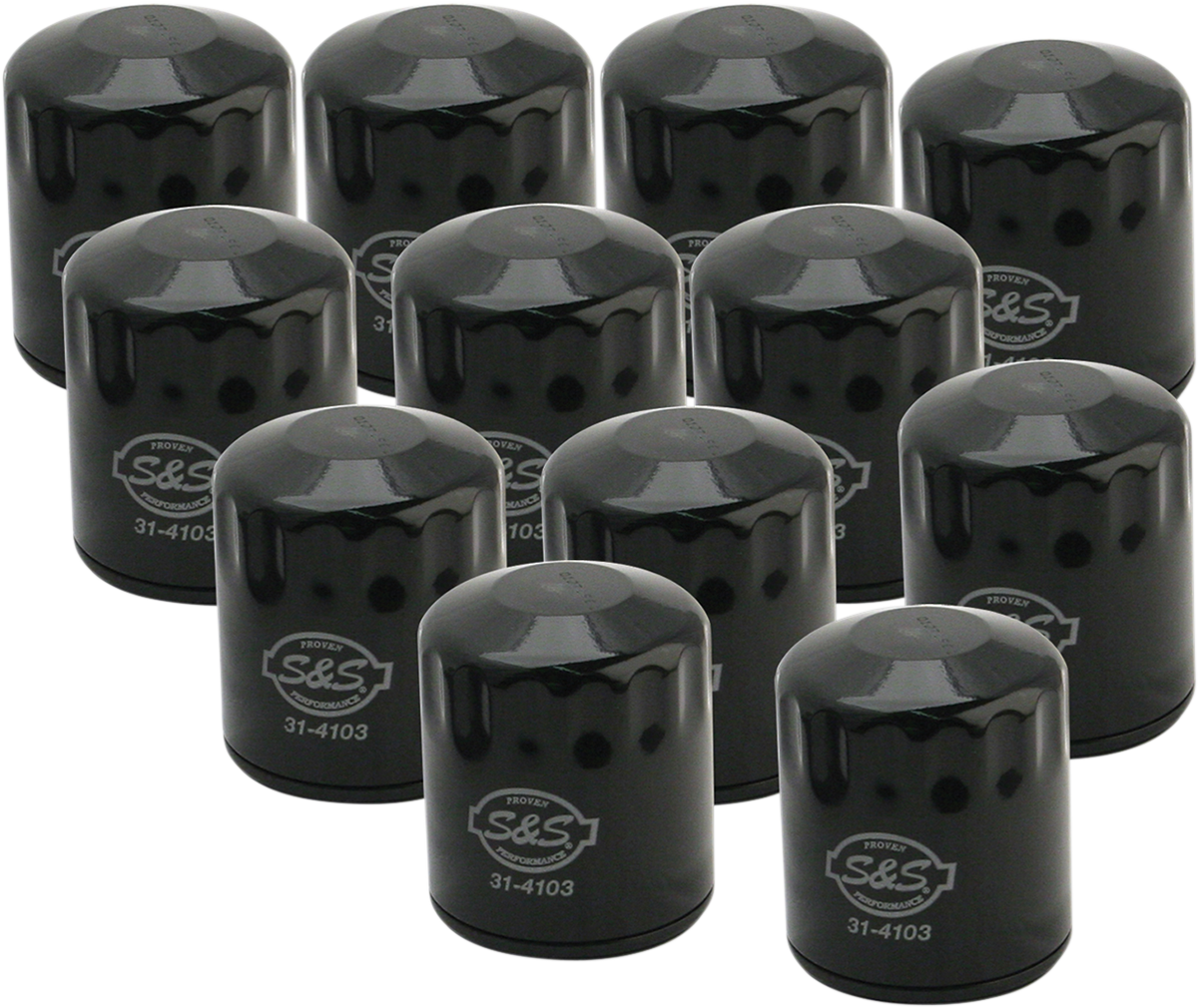 S&S CYCLE Oil Filters - Black - 12-Pack — image 1