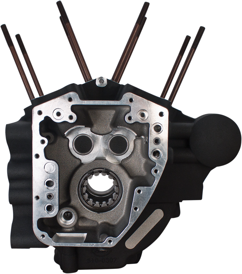 S&S CYCLE Engine Case - 4.125" Bore w/Stock Stud Pattern - Wrinkle Black - Twin Cam 310-0369 — image 1