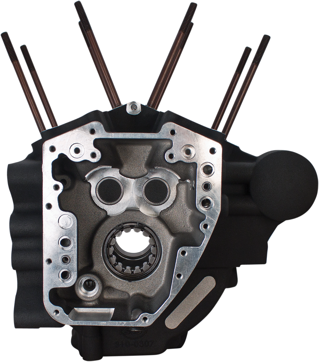 S&S CYCLE Engine Case - 4.125" Bore w/Stock Stud Pattern - Wrinkle Black - Twin Cam 310-0369 — image 1