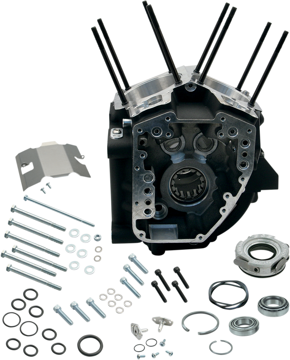 S&S CYCLE Engine Case - 4.125" Bore w/Stock Stud Pattern - Wrinkle Black - Twin Cam 310-0369 — image 2